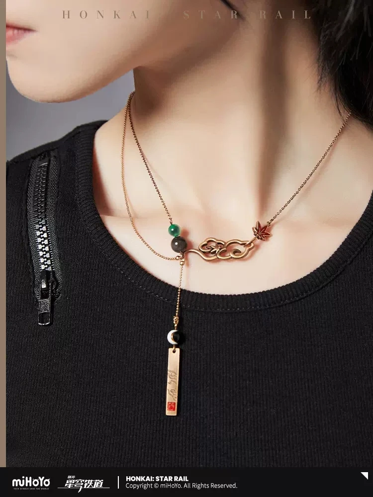 

Металлические серьги-гвоздики из аниме Honkai: Star Rail Dan Heng реквизит для фотосъемки аксессуары для косплея костюм клипсы для ушей акриловое ожерелье