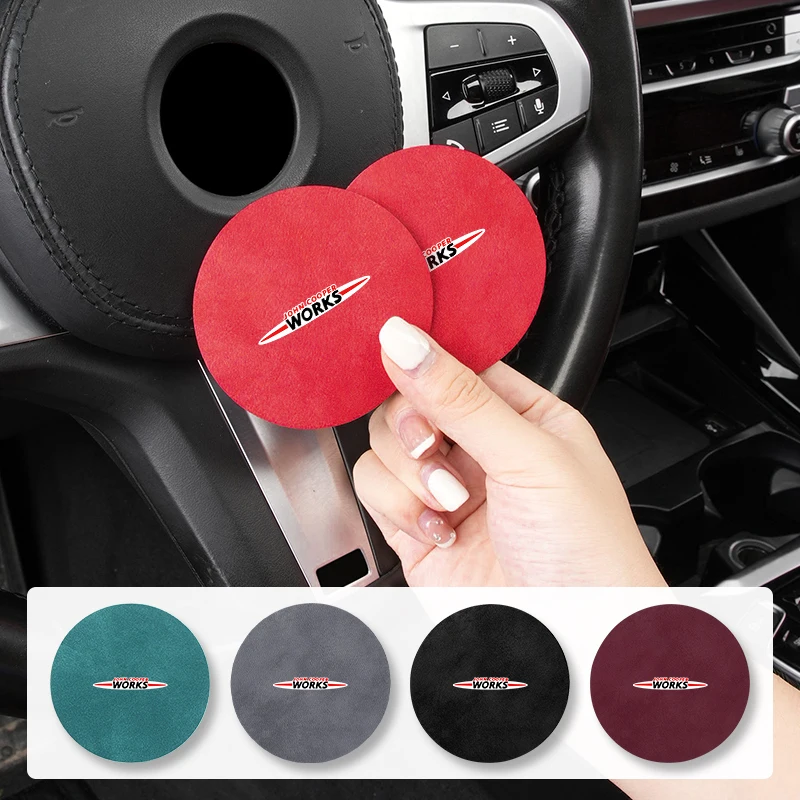 Car Coasters Water Cup Holder Pad Non-slip Cup Slot Mat Pad For MINI WORKS Cooper F55 F56 R60 R59 R58 R57 R56 R55 R53 R52 R50