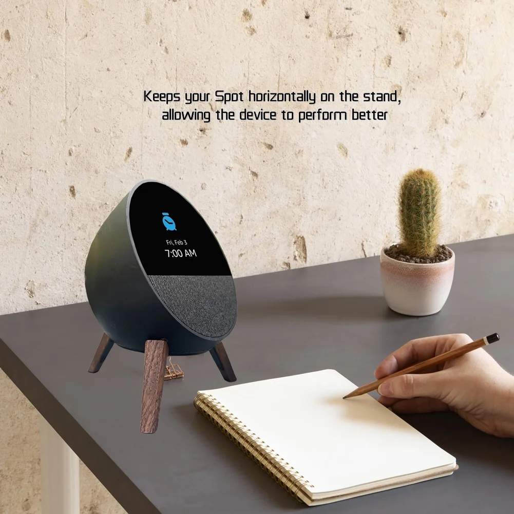 Supporto In Legno Di Noce Per Google Home Mini / Nest Mini – Treppiede Con Struttura Metallica Antiscivolo – Migliora L'Acustica - 2