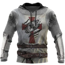 Hoodie masculino harajuku street hoodie templário mítico viking 3d impressão completa unisex outono casual jaqueta moletom
