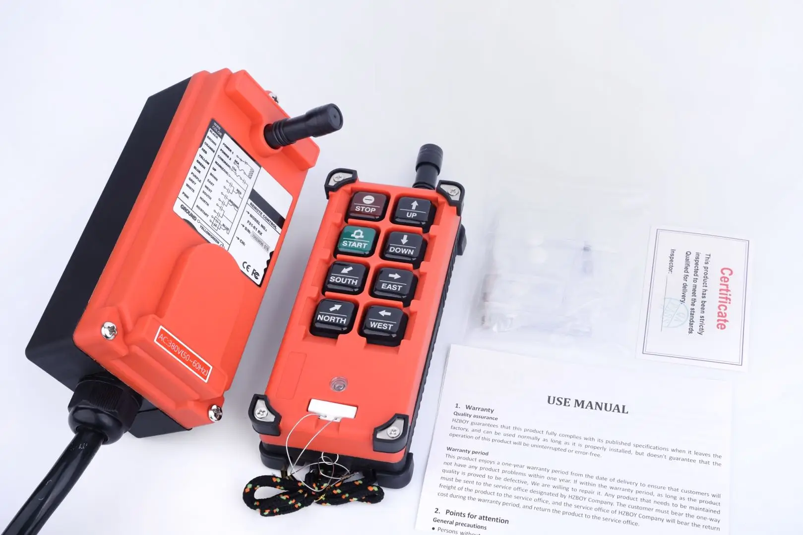고품질 F21-E1B VHF/UHF 산업용 무선 라디오 크레인 원격 제어 2 송신기 호이스트 크레인 리프트 용 수신기 1 개