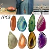 Natural Agate Geode Polished Irregular Crystal Slice Brazil Healing Reiki Stone Quartz Pendant Mineral Home Decor Random Color 2
