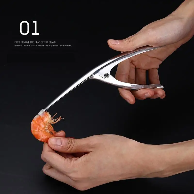 1Pc Portable Stainless Steel Creative Shrimp Peelers Deveiners Peel Shrimp Tool Kitchen Gadgets Seafood Tools