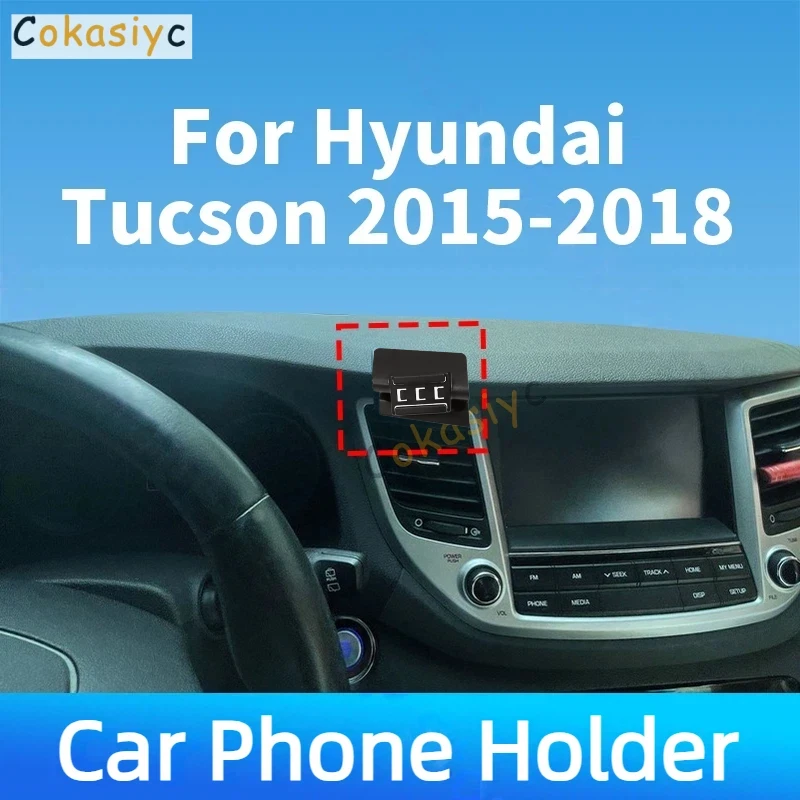 For Hyundai Tucson 2015-2018 Car Phone Holder Special Fixed Bracket Wireless Charger Gravity For Car Auto Interior Accessories