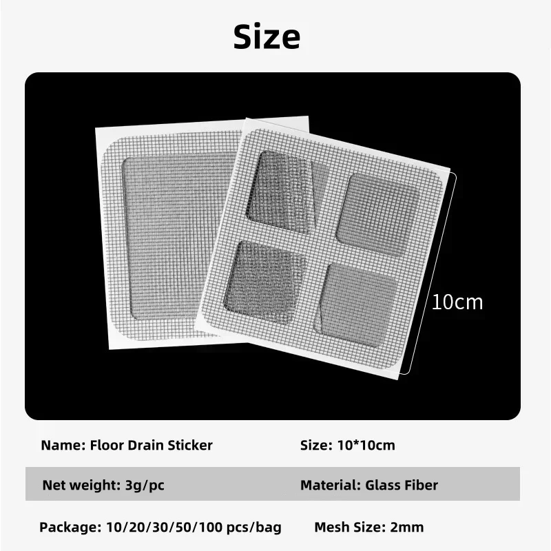 Shower Drain Catcher Disposable Hair Mesh Stickers For Bathroom Kitchen