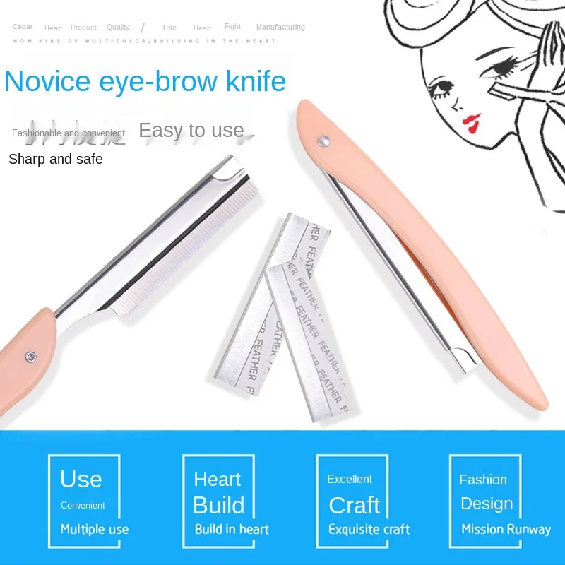 Portable Eyebrow Trimmer 10 Razors Eye Brow Shaper Shaver Face Razor Blade Facial Hair Remover Makeup Tools For Women eyebrow trimmer set,eyebrow trimmer,eyebrow razor set,eyebrow razor,eyebrow trimmer blade