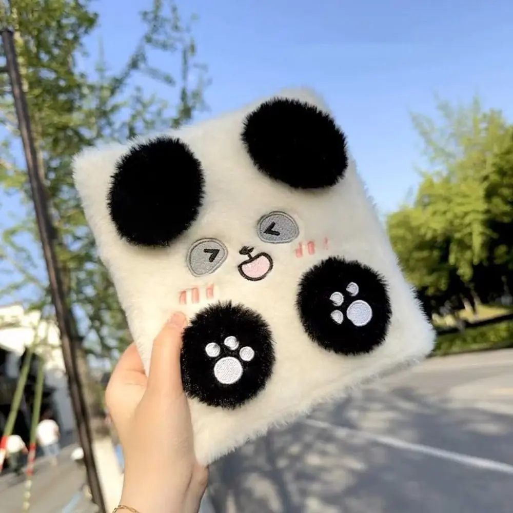 Photo album card binder sleeves fluffy bear plush binder photocard holder plush puppy A6 collect album notebook 4 grids cartoon dog card photocard binder