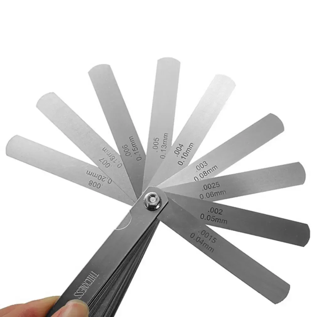 Universal Metric and Imperial Thickness Gage Set Tappet Valve 32 Blades Stainless Steel Feeler Gauges Gap Measuring Tool