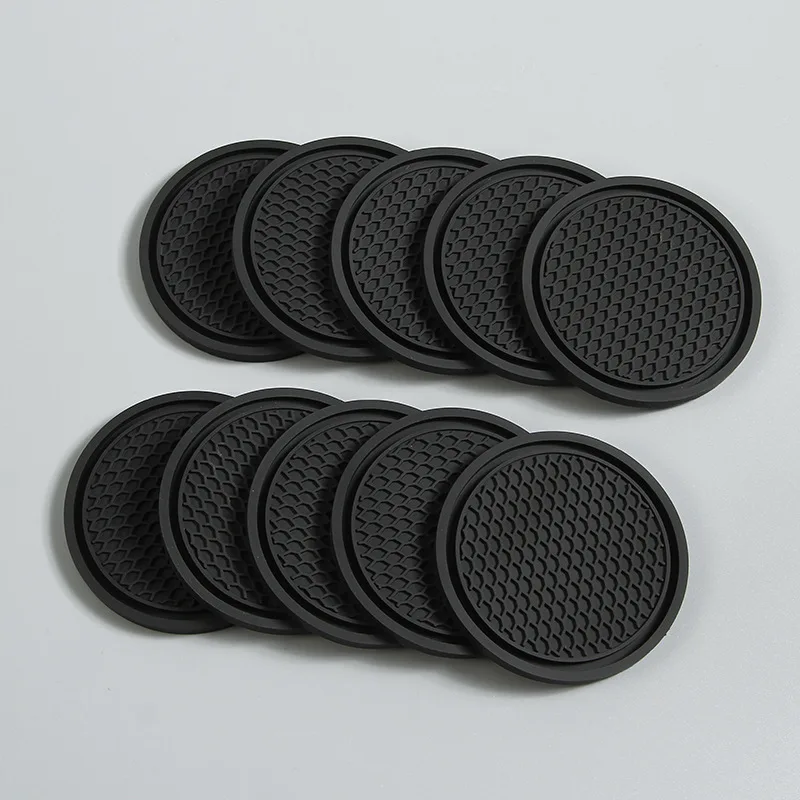 2pcs Black Car Auto Cup Holder Anti Slip Insert Coasters Pads Interior Accessories for Most Cups Accessories