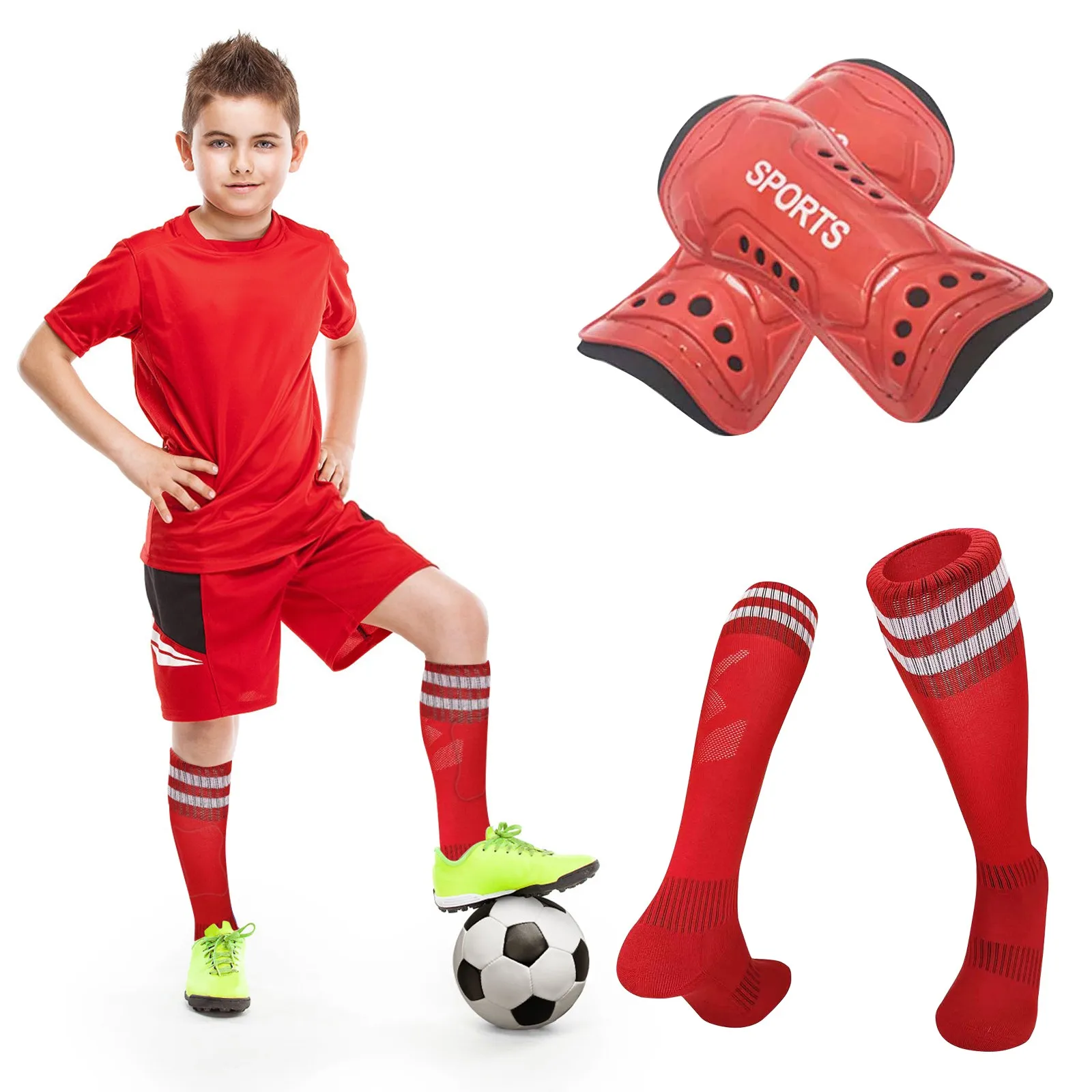 Professional Football Socks for Kids Boys Sports Long Tube Rubber Anti-Slip Man Soccer Thickened Towel Bottom Sweat Absorbing