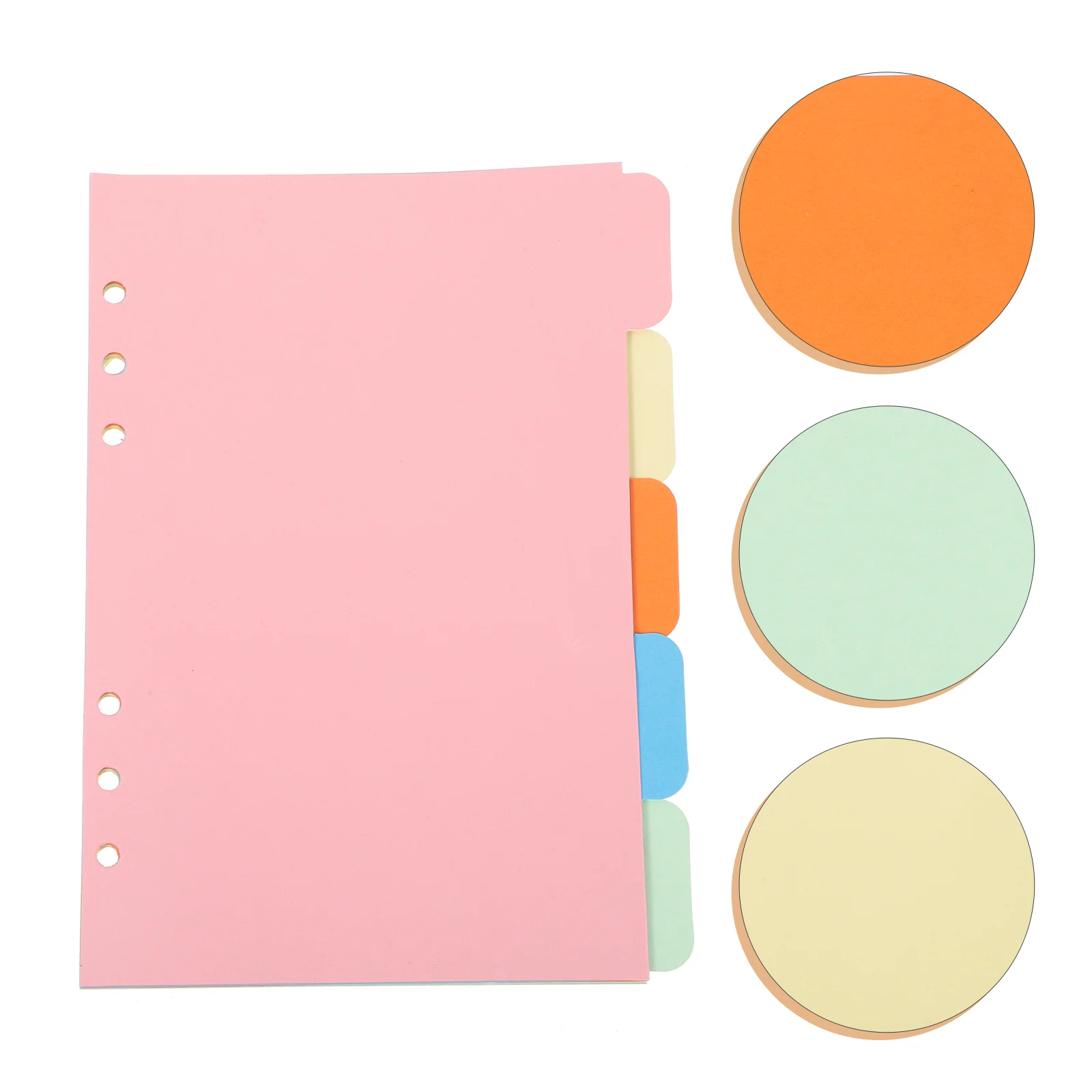 

2/1 Set Tab Dividers A5 Index Classified Lables 6-Holes Colorful Filler Project Sorter Pages for Plastic Adhesives Planner