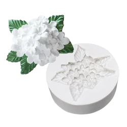 Hydrangea Flower Silicone Mold for Cake Decorating and Sugarcraft (Grey)