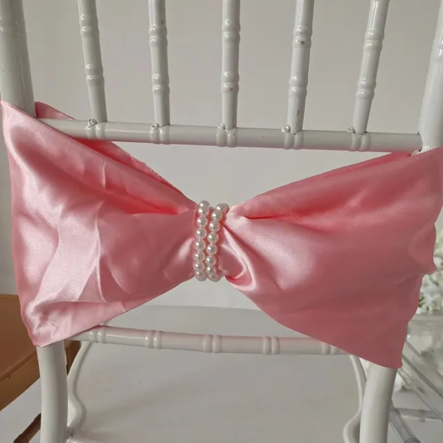 100Db Chiaavari Szatén Szék Szalag Szárnyak Gyöngy Csatjával Az Esküvői Party Dekorációhoz - Image 6