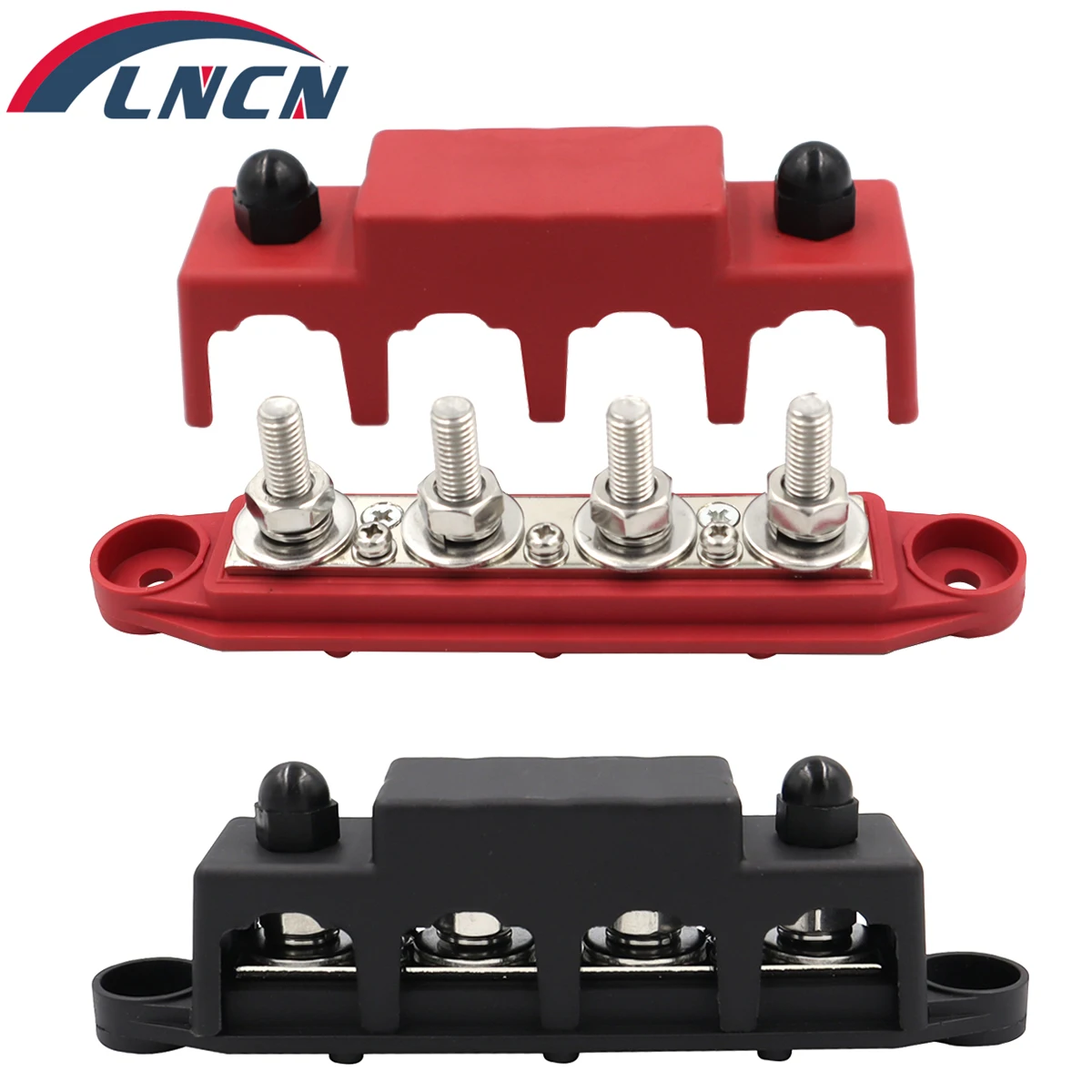 

dc 48v 250a 4 terminal studs busbar powerterminal block M8 M10 High Current Wiring Stud Battery Junction Block for RV Ship Car