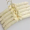 Sponge Clothes Hanger With Hook Silk Satin Fabric Clothes Hanging Clothes Pin Sew Buttons Anti-Slip Wedding Dress White Hangers 6