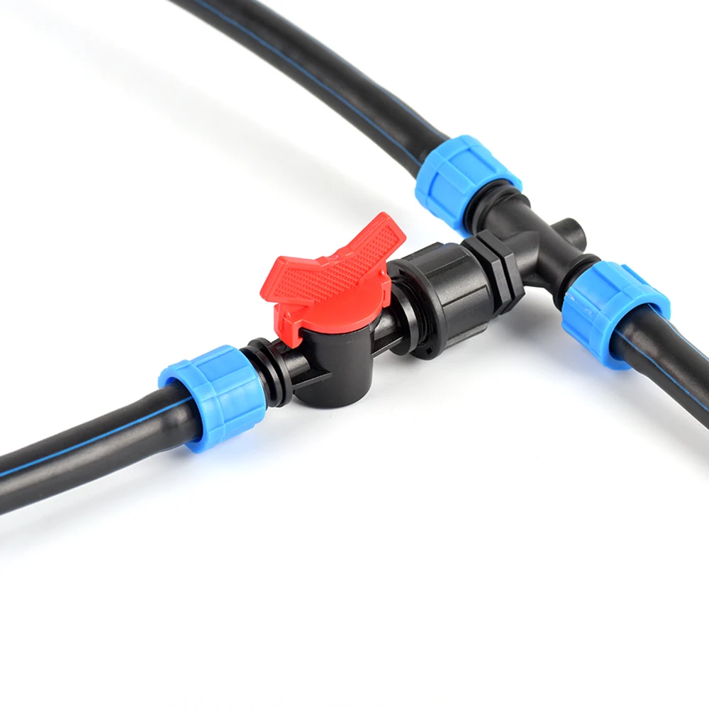 16mm Micro Irrigation Drip Tape Connectors Tee Repair Elbow End Plug Tap Fittings Locked Hose Joints Greenhouse Coupler 2