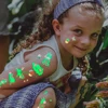 5pcs Green Luminous Glow Waterproof Temporary Tattoo Stickers Cute Cartoon Unicorn For Kids Arm Face Body Art Fake Tattoos 3