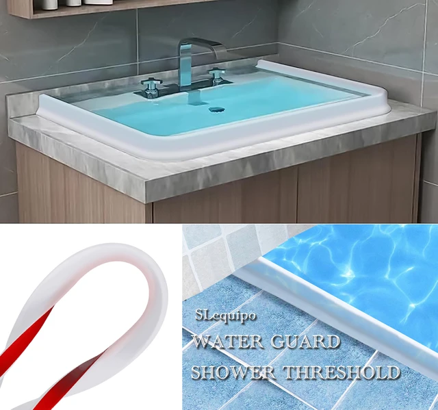 Barrière de douche repliable et système de rétention d'eau, bande de  Silicone étanche pour salle de bain évier cuisine - AliExpress