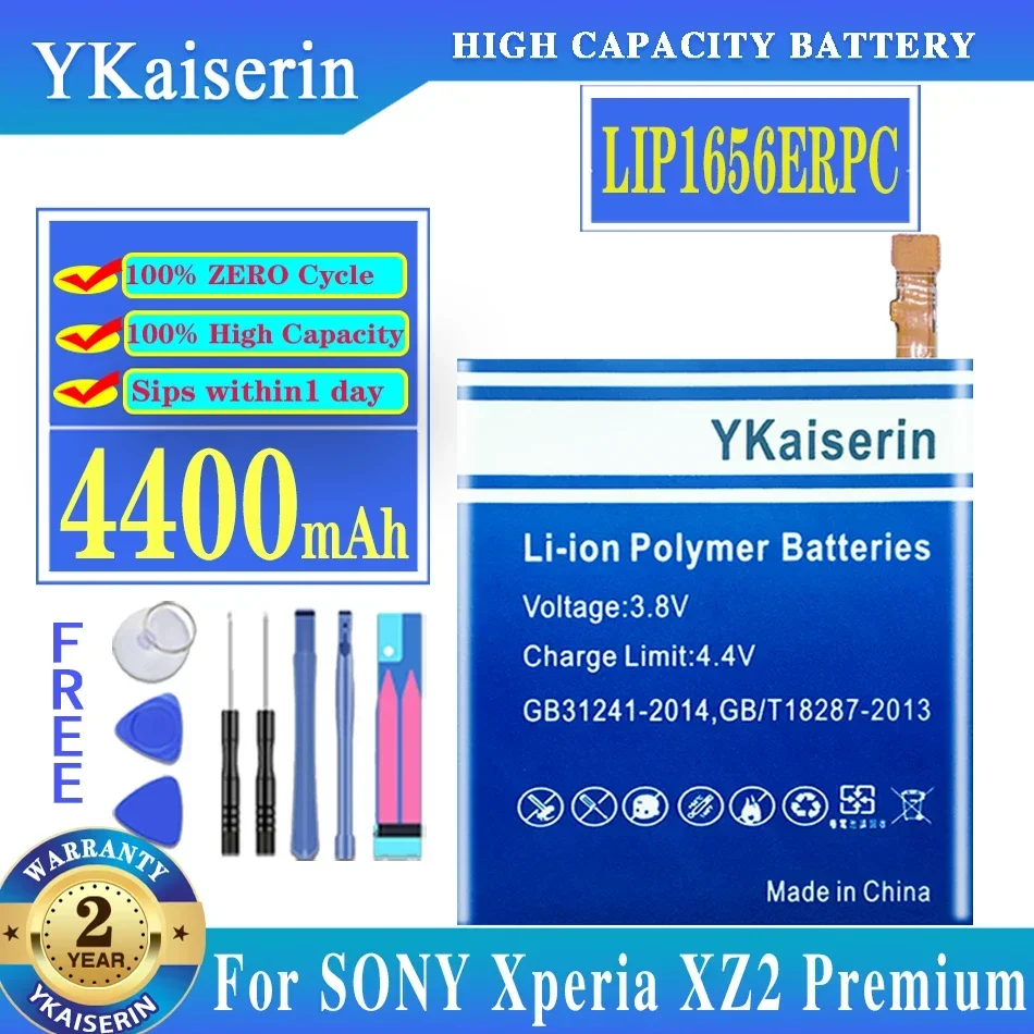 

YKaiserin Replacement Battery For SONY Xperia XZ2 Premium LIP1656ERPC Phone 4400mAh Bateria + Free Tools