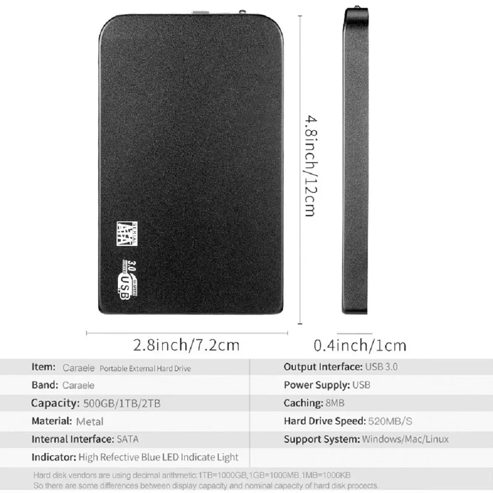 High Speed Portable SSD 1TB 2TB External USB Hard Disk Solid State Drive Mobile Mass Storage for Xiaomi for Laptop Phone