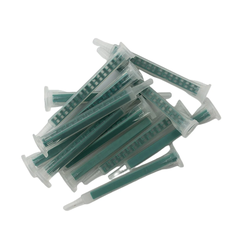 50pcs 2K Adhesive Mixing Tips Mixer Nozzles Mixer Tips Static Mixer Resina Epoxi Epoxy Resin Epoxy Glue Syringe Accessories