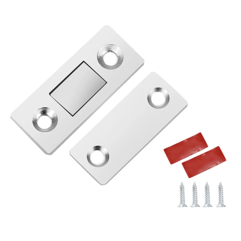 Magnetic Door Catch Drawer Catch for Sliding Door Cabinet Cupboard with Mounting Screws Adhesive