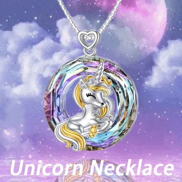 Exquisite Fashion Unicorn Necklace Color Cartoon Unicorn Jewelry Pendant  Necklace for Women Party Birthday Anniversary Gift