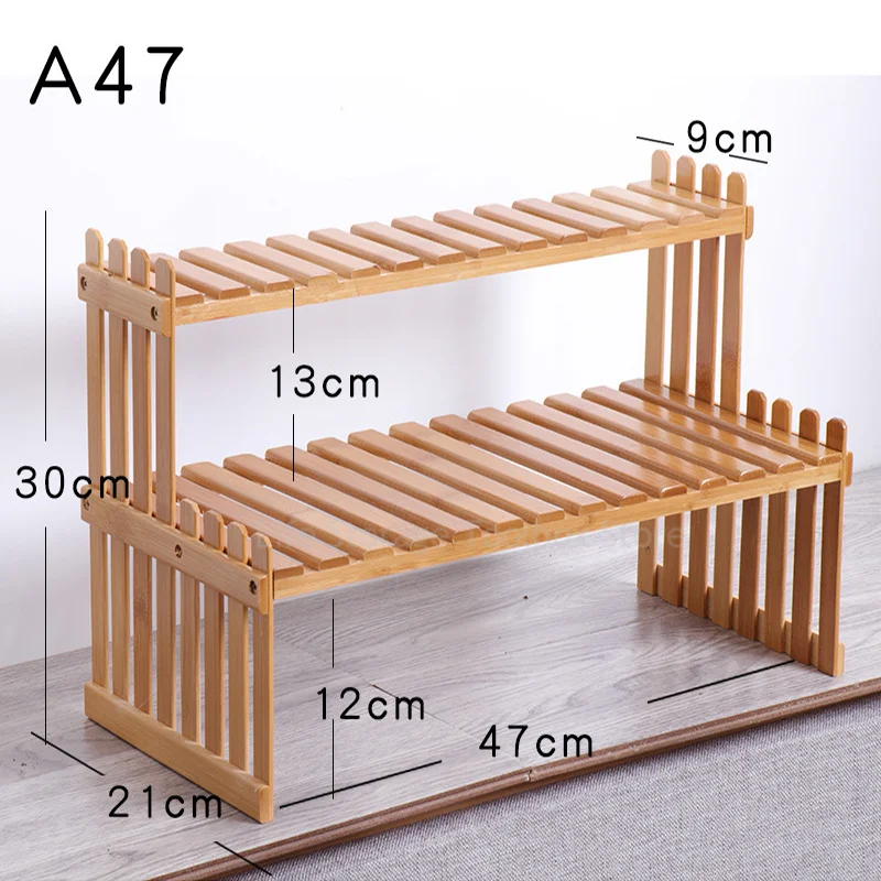 Bamboo Flower Display Stand Rack Household Plant Shelf Desktop Storage Rack Holder Wooden Shelf Indoor Plant Flowerpot Organizer