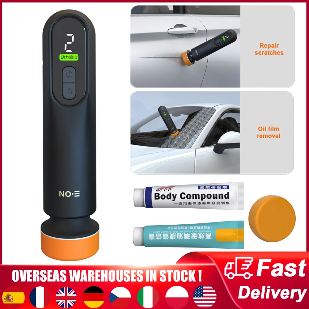 Car Polisher Cordless Car Polisher Electric Polisher 40W Mini Waxing Polishing Machine 12000RPM Cordless Car Paint Scratch Repairing Polisher Windscreen Glass Oil Film Remove Tool