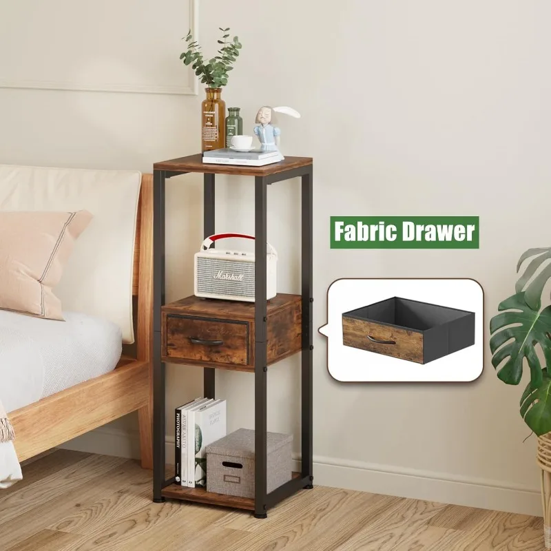 Tall Plant Stands Indoor, 3 Tier Plant Table with Fabric Drawer , Corner Stands for Indoor Plants Multiple