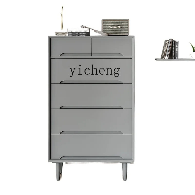 

ZC Solid Wood Chest of Drawers Modern Minimalist Living Room Five-Bucket Cabinet Storage Cabinet Chest of Drawer