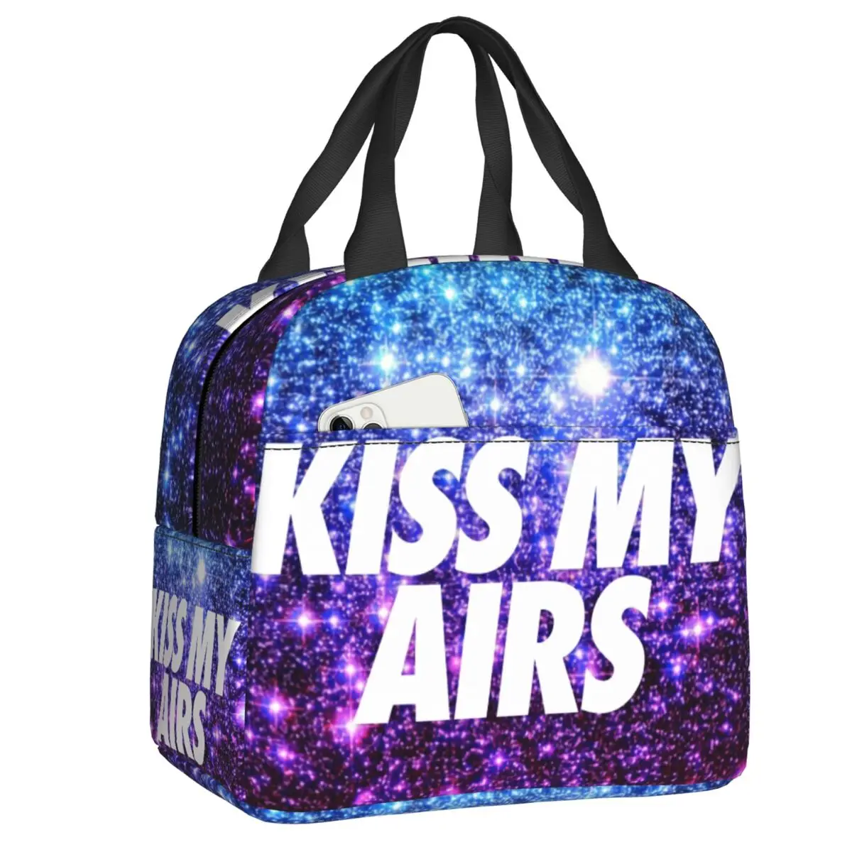 

Universe Galaxy Kiss My Airs Insulated Lunch Bag for Women Leakproof Cooler Thermal Lunch Tote Kids School Children