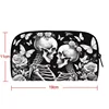 Watercolor Skull Rose Butterfly Print Wallet Skeleton Coin Money Bag Credit Card Holder Phone Organizer Clutch Long Wallet Gift 2