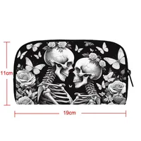 Watercolor Skull Rose Butterfly Print Wallet Skeleton Coin Money Bag Credit Card Holder Phone Organizer Clutch Long Wallet Gift 2