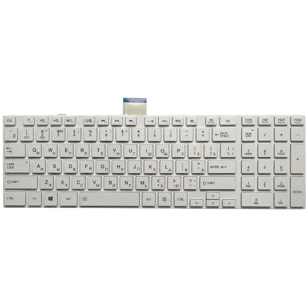 Teclado do Portátil Russo para Toshiba Satellite L850 L850d P850 L855 L855d L870 L870d ru Teclado Preto Branco Novo - Imagem 3