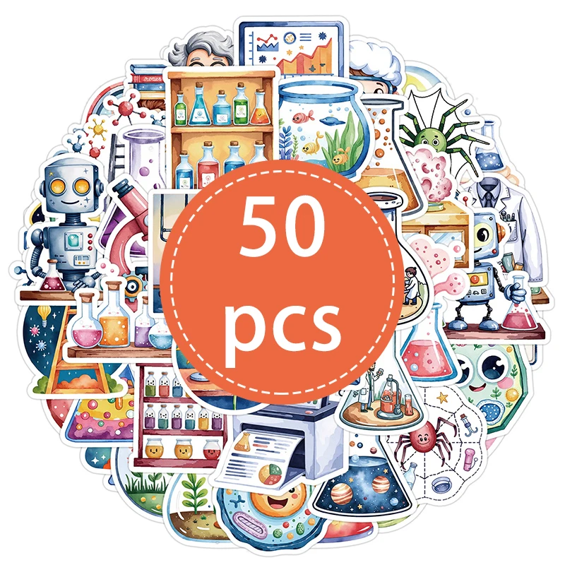 50 Stück Naturwissenschaften-Aufkleber-Set für Chemie, Biologie, Physik, Wissenschaft, Klassenzimmer, Dekoration, Studenten-Labor-Aufkleber, wasserfest – Detail 14
