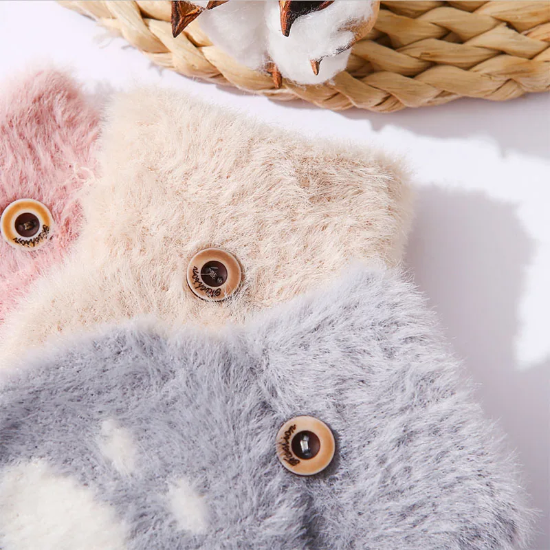 New Kawaii Women Warm Cat Gloves Fashion Girls Cat Claw Paw Plush Mittens Soft Plush Short Fingerless Half Finger Winter Gloves