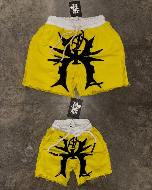 Y2K Women Popular Shorts Trendy Brand Summer New Patch Embroidery Pattern Casual Shorts Harajuku Hip Hop Oversize Sports Shorts