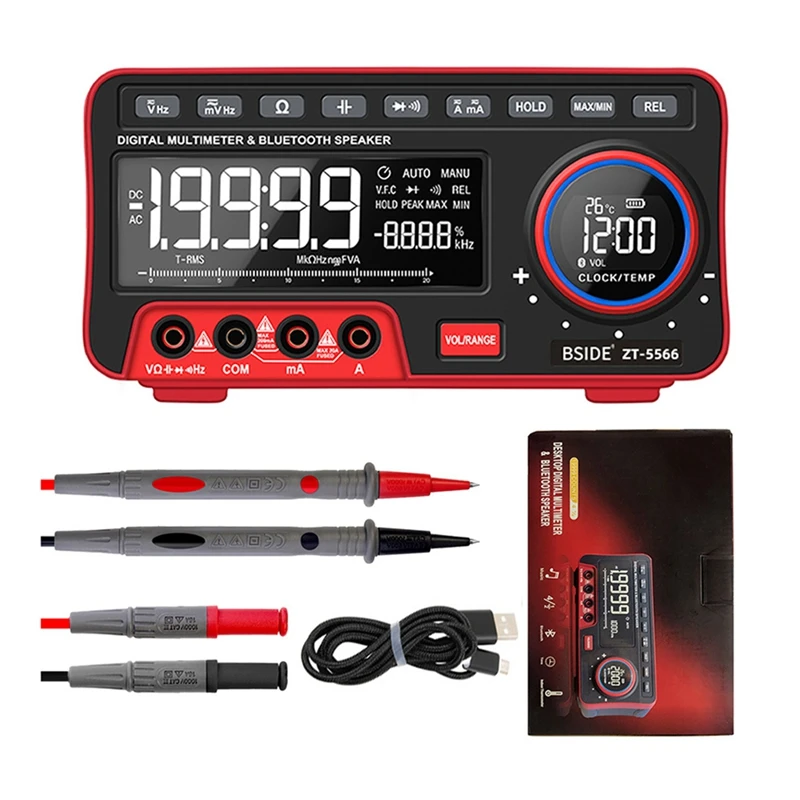 

BSIDE 1Set ZT-5566 Auto-Range Digital Multimeter AC/DC Voltage Current Continuity Test ABS With 19999 Counts Lcd Display