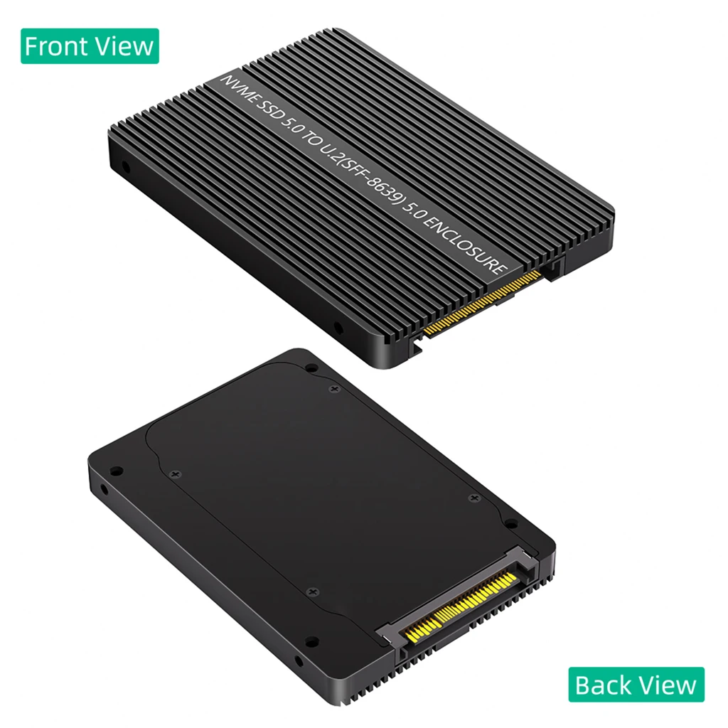 NVME PCIe 5.0 SSD용 M.2 - U.2 SFF-8639 SSD 케이스 M-키 PCIe Gen5 - U2 SFF8639 2.5인치 SSD 인클로저 (2230/2242/2260/2280 호환)