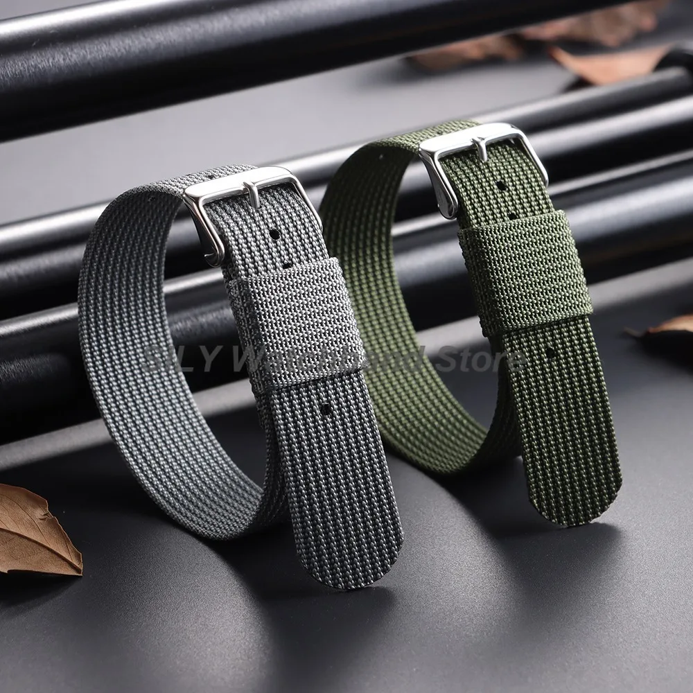 Herren Army Sports Atmungsaktives Nylon-Uhrenarmband 18/20/22 mm geflochtenes Nylonarmband für Seiko Stoff Nylonarmband Armband für Omega – Detail 4