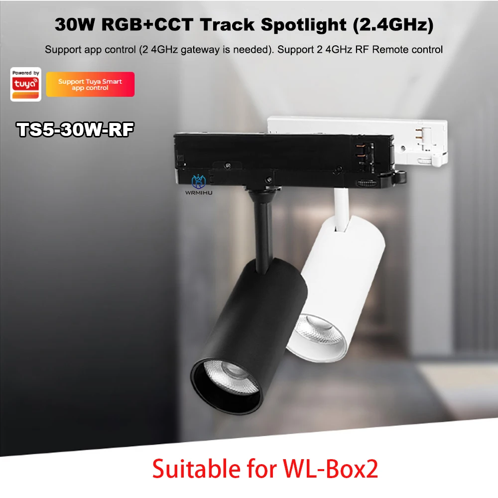 

Miboxer AC100-240V Zigbee+2.4GHz 30W RGB+CCT Magnetic LED Spotlight Ceiling Tracklamp Guide rail light For Background light