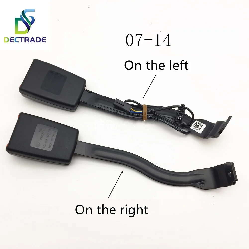 DECTRADE Car Seat Belt Buckle Extender Clip Socket w/ Warning Cable for Skoda Octavia 2007-1Z0 858 471/472 1ZD 858 471/472