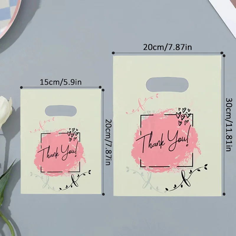 Versatile Reusable Plastic Shopping Bags for Retail and Gift Packaging (25/50/100 Pieces)