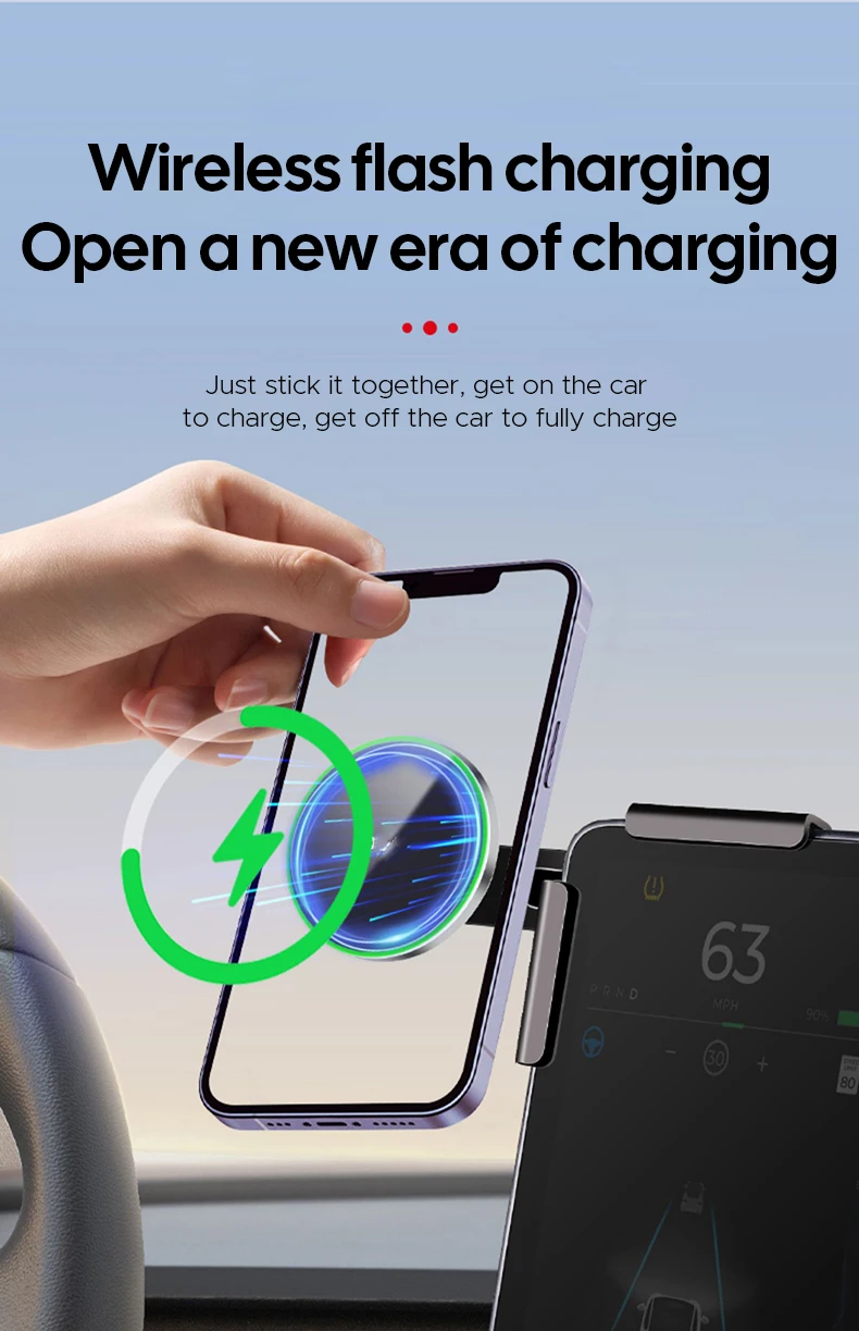 15W Magnetic wireless charging holder for Tesla Model 3 Y X S BYD Atto 3 Accesso