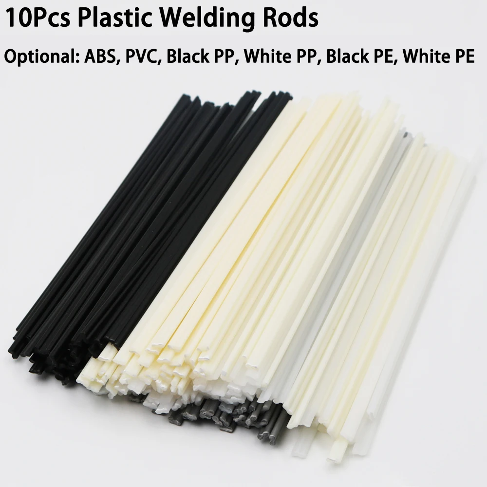 Welding Rods Plastic Welding Rods 10pcs 250mm Plastic Welding Rods ABS/PP/PVC/PE Welding Sticks For Plastic Welder Gun Bumper Repair Supplies Tool