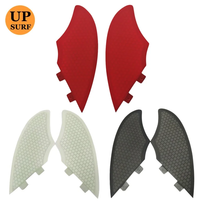 UPSURF FCS Fins Surfboard FK Honeycomb Twin Fins Double Tabs Fin Solid Color 2pcs/set FK Fin For Sup Surfboard Accessories