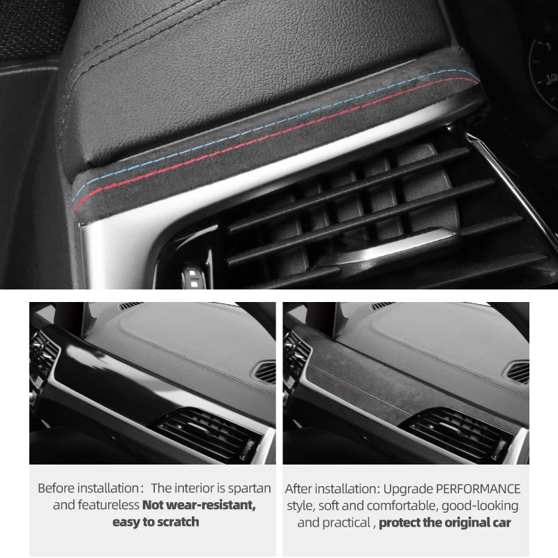 Car Interior Trim Alcantara Dashboard Panel Trim Strips for BMW G30 G38 Series 5