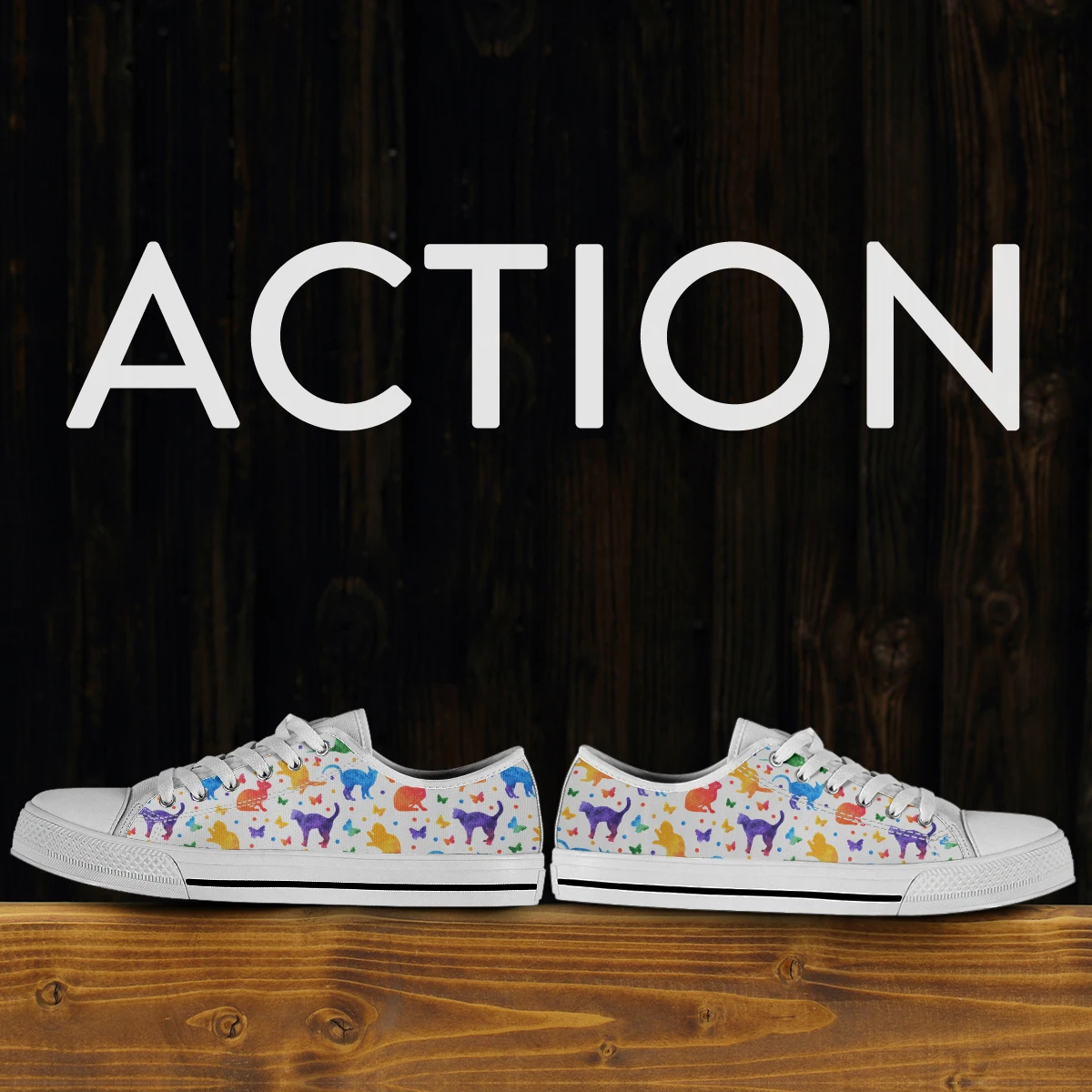 Canvas Vulcanized Shoes Rainbow Cats 3D Print Low Top Flats For Women Light Breathable Summer Autumn Sneaker Shoes