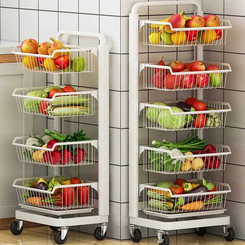 Portable Bathroom Organizer Rolling Rack Shopping Food Cart Space Saving Detachable Meuble Cuisine Kitchen Accessories